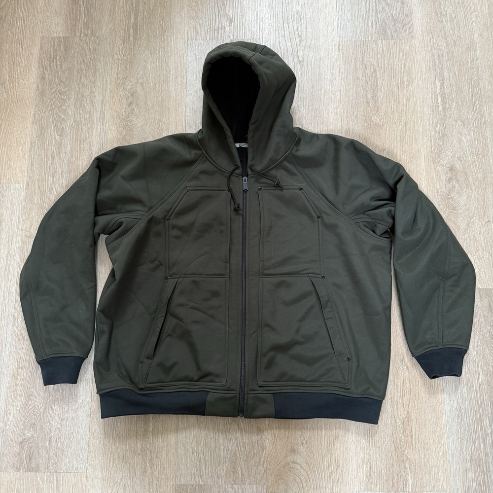 Duluth Trading Co Jacket Mens 3XL Green Prudhoe Bay Hooded Fleece‎ Lined Coat